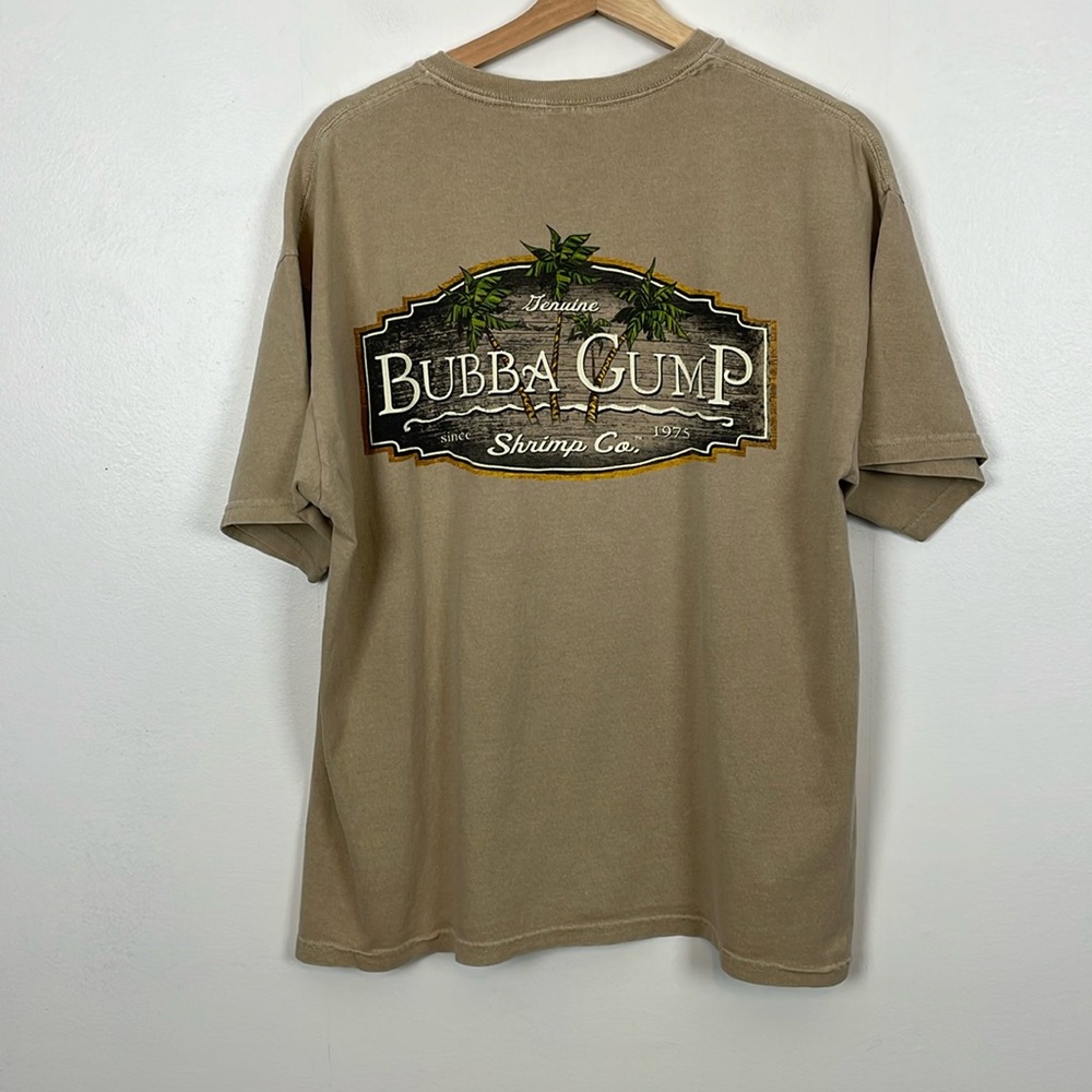 Bubba Gump Shirmp Co Mens L Short Sleeve Ft Lauderdale T Shirt Pullover Tan Top
